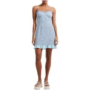 French Connection Dress Size 4 Blue Floral Print Stillwater Mini NWT Coquette